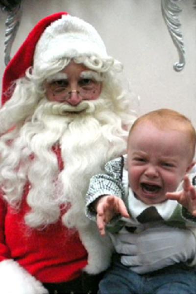 Прикольные новогодние детские фото с Дедом Морозом