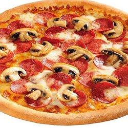пицца с колбасой и грибами фото